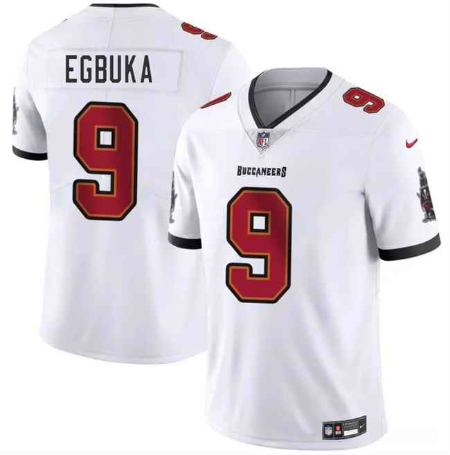 Men's Tampa Bay Buccaneers #9 Emeka Egbuka White 2025 Draft Vapor Untouchable Limited Stitched Football Jersey